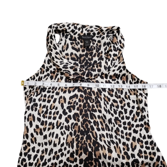 WHBM 100% Silk Leopard Print Sleeveless Blouse Sz XS Animal Print Mobwife - Picture 4 of 9